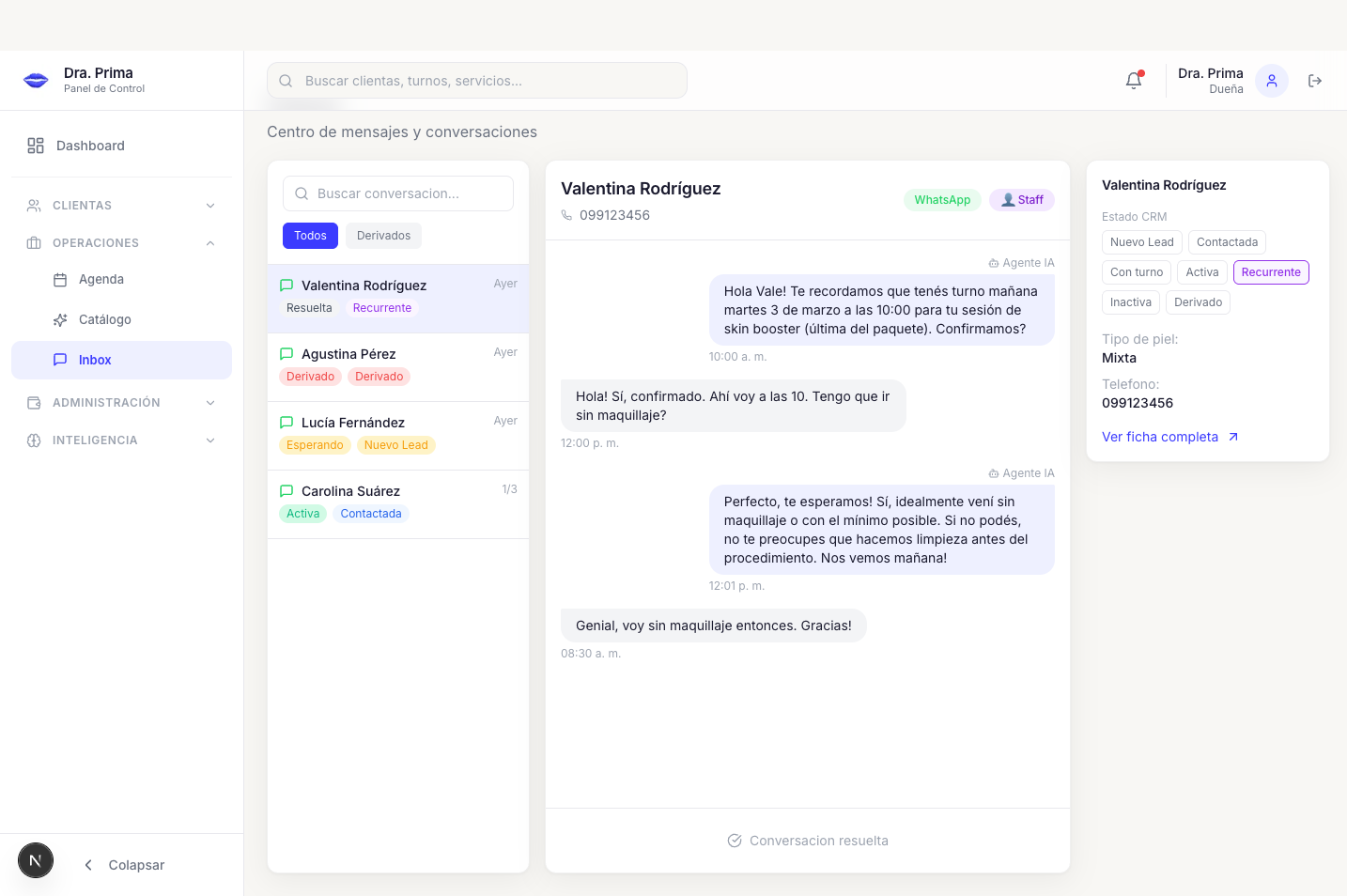 Inbox WhatsApp Praxi